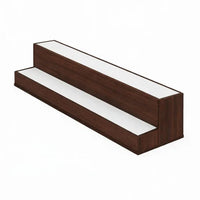 Rahy Bar Display Shelf w LED and Music, 2 Tier Design, 37 Inch Walnut Brown - BM350817