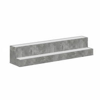 Rahy Bottle Display Shelf with LED and Music, 2 Tiers, 37 Inch Gray Wood - BM350818