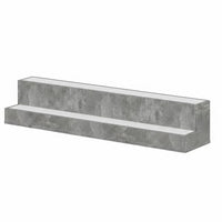 Rahy Bottle Display Shelf with LED and Music, 2 Tiers, 37 Inch Gray Wood - BM350818