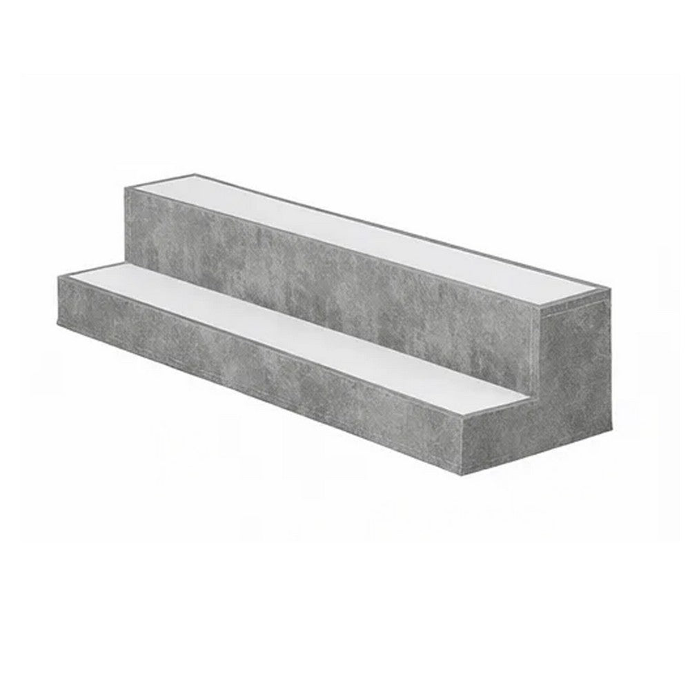 Rahy Bottle Display Shelf with LED and Music, 2 Tiers, 37 Inch Gray Wood - BM350818