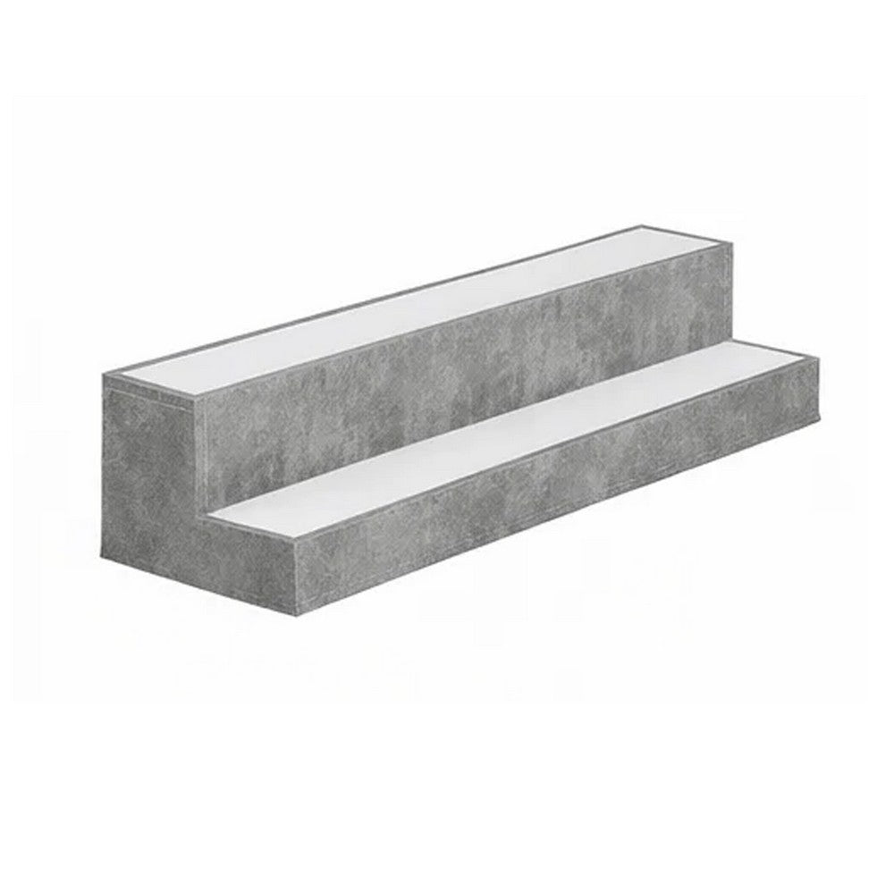 Rahy Bottle Display Shelf with LED and Music, 2 Tiers, 37 Inch Gray Wood - BM350818