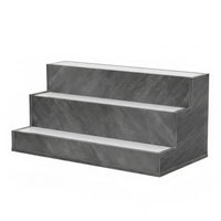 Rahy Bottle Display Shelf with LED and Music, 3 Tiers, 24 Inch Gray Wood - BM350819