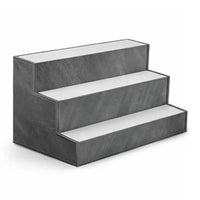 Rahy Bottle Display Shelf with LED and Music, 3 Tiers, 24 Inch Gray Wood - BM350819