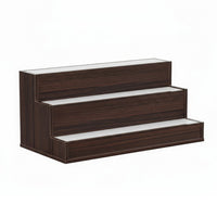 Rahy Bar Display Shelf w LED and Music, 3 Tier Design, 24 Inch Walnut Brown - BM350820