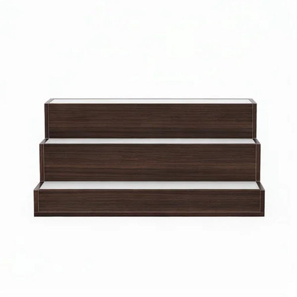 Rahy Bar Display Shelf w LED and Music, 3 Tier Design, 24 Inch Walnut Brown - BM350820