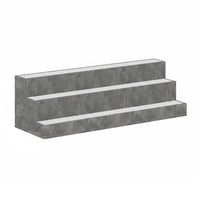 Rahy Bartop Display Shelf with LED and Music, 3 Tiers, 37 Inch Gray Wood - BM350821