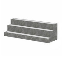 Rahy Bartop Display Shelf with LED and Music, 3 Tiers, 37 Inch Gray Wood - BM350821