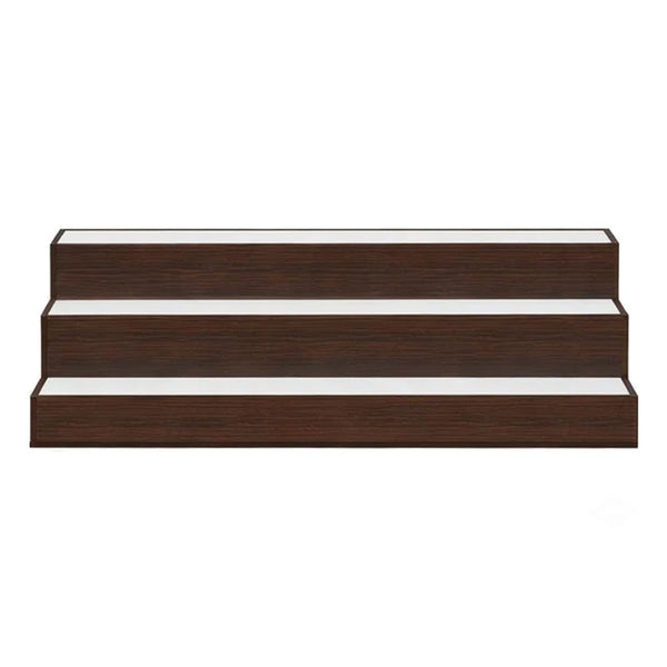 Rahy Bartop Display Shelf with LED and Music, 3 Tiers, 37 Inch Walnut Brown - BM350822