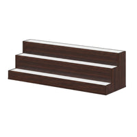 Rahy Bartop Display Shelf with LED and Music, 3 Tiers, 37 Inch Walnut Brown - BM350822