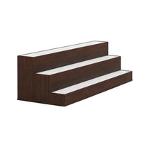 Rahy Bartop Display Shelf with LED and Music, 3 Tiers, 37 Inch Walnut Brown - BM350822