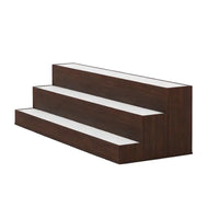 Rahy Bartop Display Shelf with LED and Music, 3 Tiers, 37 Inch Walnut Brown - BM350822