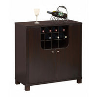 Wine Cabinet with 4 Shelves, Removable Rack, Red Cocoa Brown Wood 33 Inch - BM350828