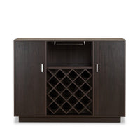 Dina Wine Cabinet Bar w 4 Shelves, Stemware Rack, Espresso Brown 47 Inch - BM350829