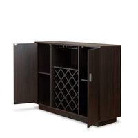 Dina Wine Cabinet Bar w 4 Shelves, Stemware Rack, Espresso Brown 47 Inch - BM350829