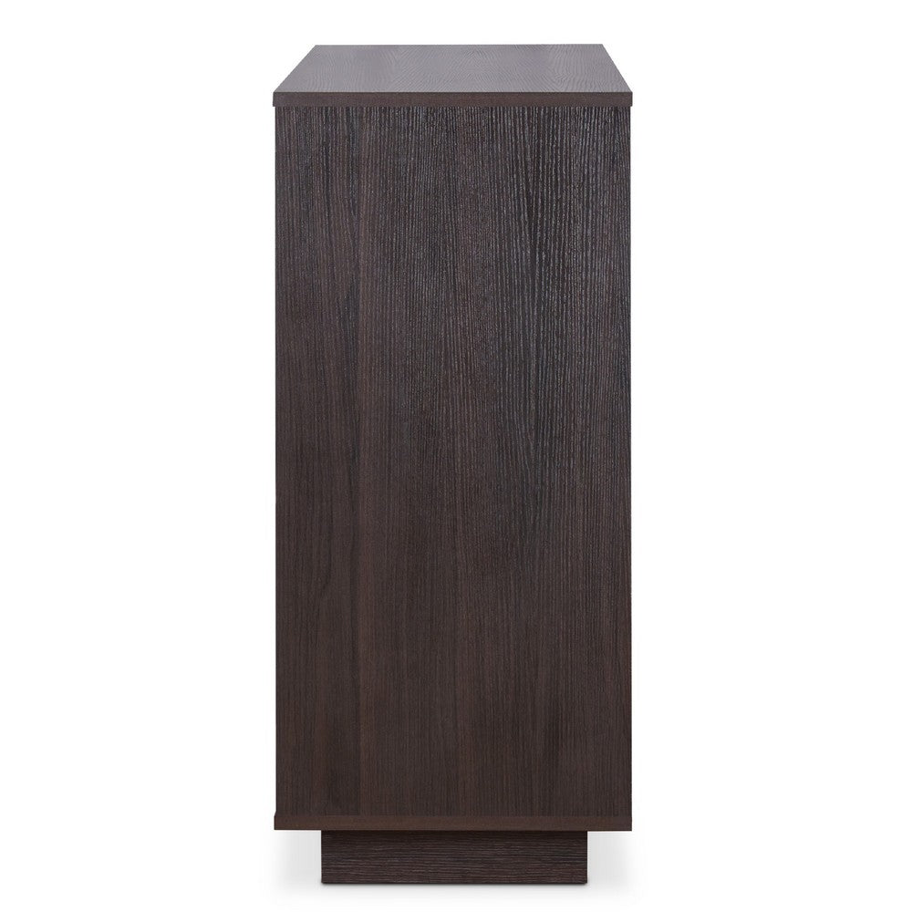 Dina Wine Cabinet Bar w 2 Doors, Stemware Rack, Espresso Brown 47 Inch - BM350830