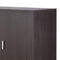 Dina Wine Cabinet Bar w 2 Doors, Stemware Rack, Espresso Brown 47 Inch - BM350830