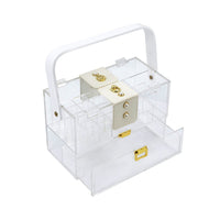 Makeup Storage Box w Handle, 9 Inch Clear See Thru Acrylic Organizer - BM350839