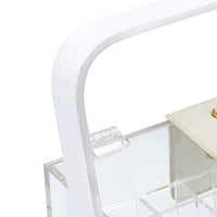 Makeup Storage Box w Handle, 9 Inch Clear See Thru Acrylic Organizer - BM350839