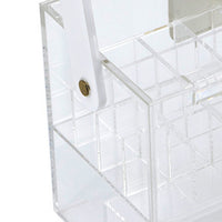 Makeup Storage Box w Handle, 9 Inch Clear See Thru Acrylic Organizer - BM350839