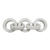 Decorative Interlinked Chain Sculpture, 18 Inch Solid White Marble - BM350842