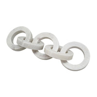 Decorative Interlinked Chain Sculpture, 18 Inch Solid White Marble - BM350842