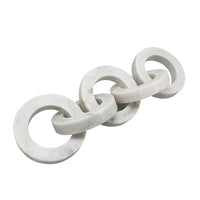 Decorative Interlinked Chain Sculpture, 18 Inch Solid White Marble - BM350842