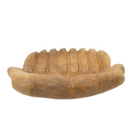 Decorative Hands of Hope Accent Bowl, 14 Inch Natural Brown Teak Wood - BM350844