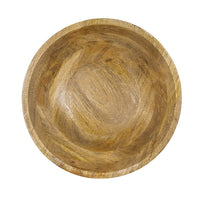 Decorative Bowl, Tapered 12 Inch Round, Textured Brown Mango Wood Finish - BM350851