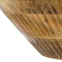 Decorative Bowl, Tapered 12 Inch Round, Textured Brown Mango Wood Finish - BM350851