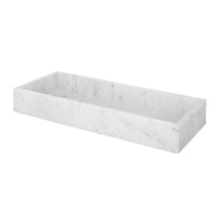 Decorative Tray with Raised Edges, 22 x 8 Rectangular White Marble  - BM350852
