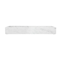 Decorative Tray with Raised Edges, 22 x 8 Rectangular White Marble  - BM350852