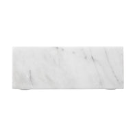 Decorative Tray with Raised Edges, 22 x 8 Rectangular White Marble  - BM350852