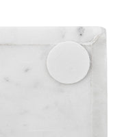 Decorative Tray with Raised Edges, 22 x 8 Rectangular White Marble  - BM350852
