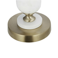 Kea Candle Holder, 2 White Marble Ball Spheres w Gold Accent, 11 Inch - BM350859
