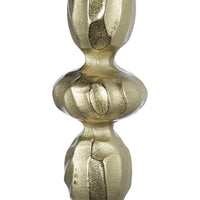 Doz Candle Holder, White Marble Base, 17 Inch Gold Sphere Balls Stem - BM350861
