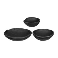 Sina Nesting Decorative Bowls Set of 3, Rustic Black Teak Wood - BM350864