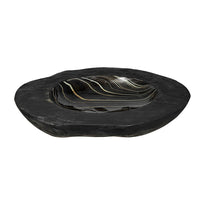 Decorative Organic Accent Bowl, Live Edge, 12 Inch Black Teak Wood - BM350865