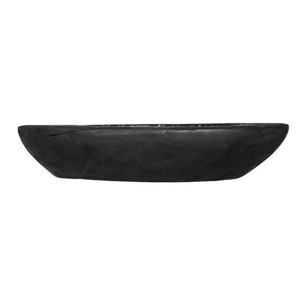 Decorative Organic Accent Bowl, Live Edge, 12 Inch Black Teak Wood - BM350865