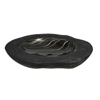 Decorative Organic Accent Bowl, Live Edge, 12 Inch Black Teak Wood - BM350865