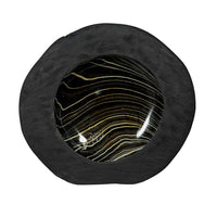 Decorative Organic Accent Bowl, Live Edge, 12 Inch Black Teak Wood - BM350865