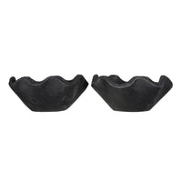 Decorative Bowls Set of 2, Organic Ruffled Edges, Rich Black Teak Wood - BM350866