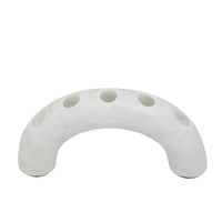 Arched Taper Candle Holder, Modern 10 Inch White Marble, Holds 4 Candles - BM350869