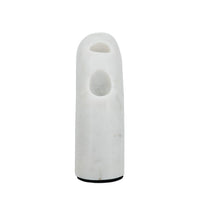 Arched Taper Candle Holder, Modern 10 Inch White Marble, Holds 4 Candles - BM350869