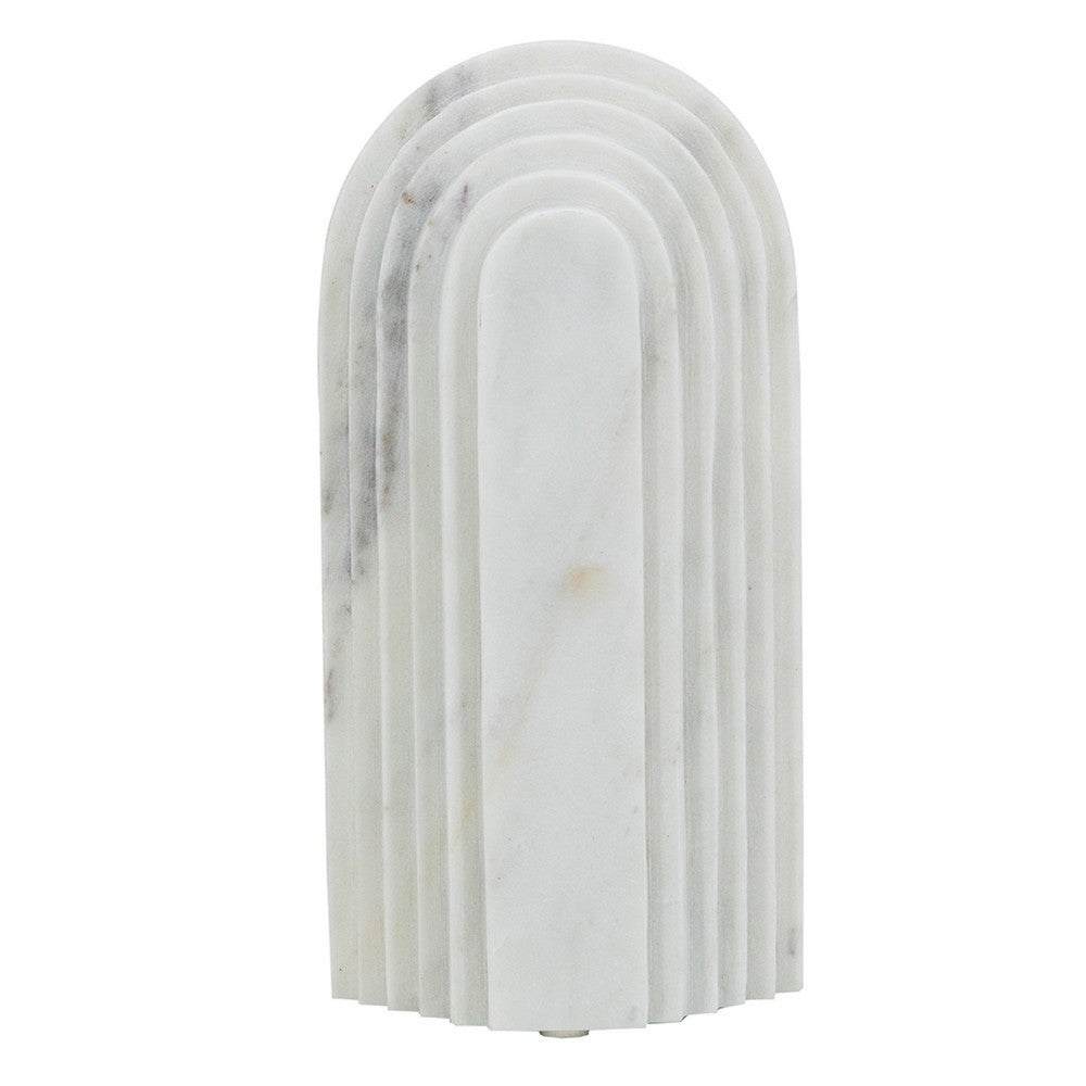 Koa Decorative Arched Roman Architecture Sculpture, 10 Inch White Marble - BM350870
