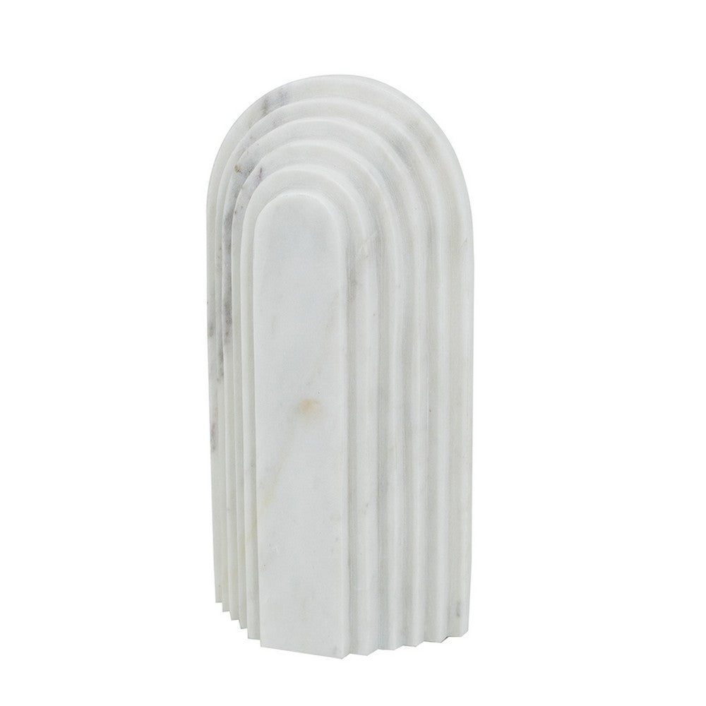 Koa Decorative Arched Roman Architecture Sculpture, 10 Inch White Marble - BM350870