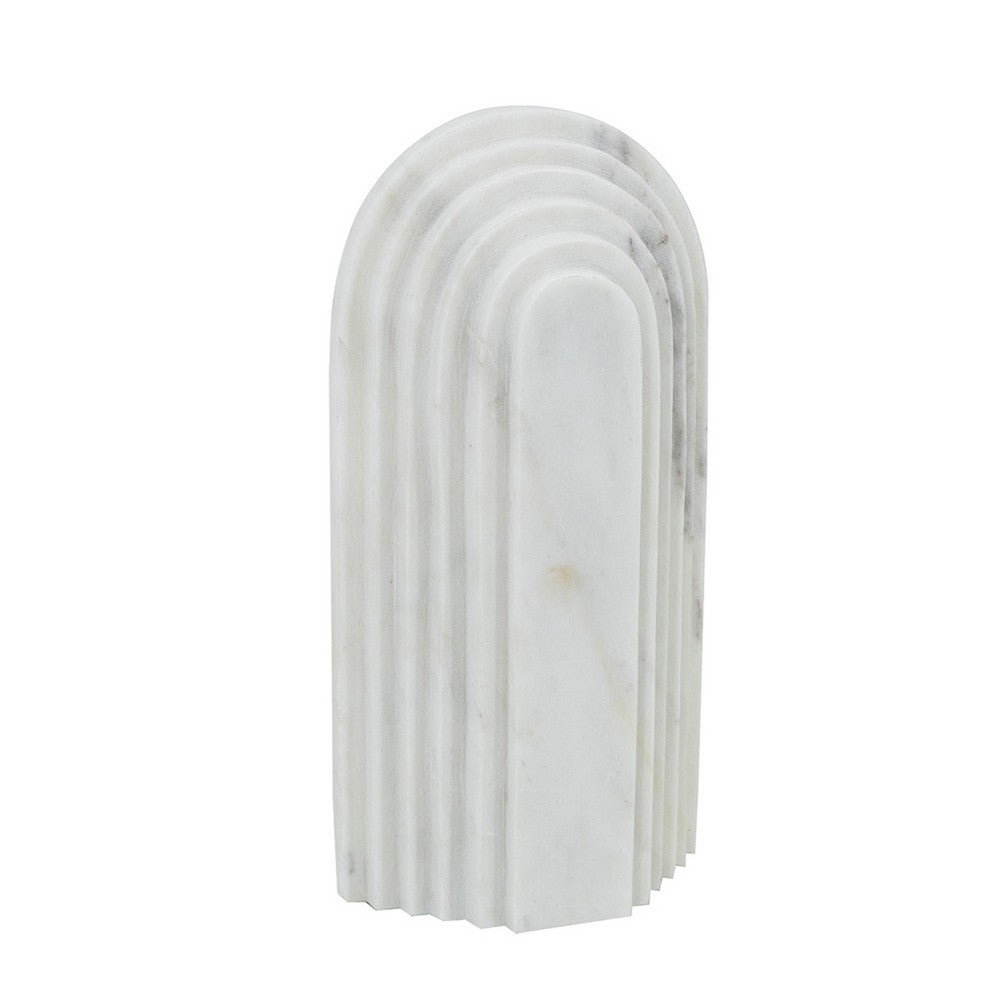 Koa Decorative Arched Roman Architecture Sculpture, 10 Inch White Marble - BM350870