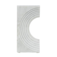 Koa Decorative Roman Sculpture, Layered Architecture, 10 Inch White Marble - BM350871