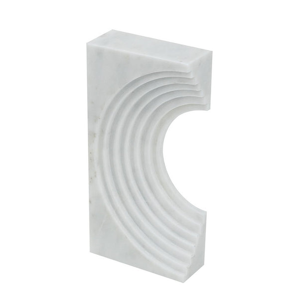 Koa Decorative Roman Sculpture, Layered Architecture, 10 Inch White Marble - BM350871