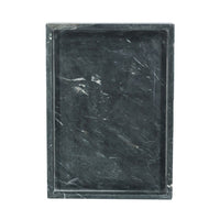 Decorative Tray with Gold Inlay, Raised Edges, 14 Inch Black Marble - BM350874