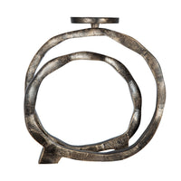 Decorative Twisted Loop Candle Holder, 11 Inch Antique Gold Aluminum - BM350876